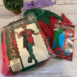 Adult Elf Costume with hat and tights